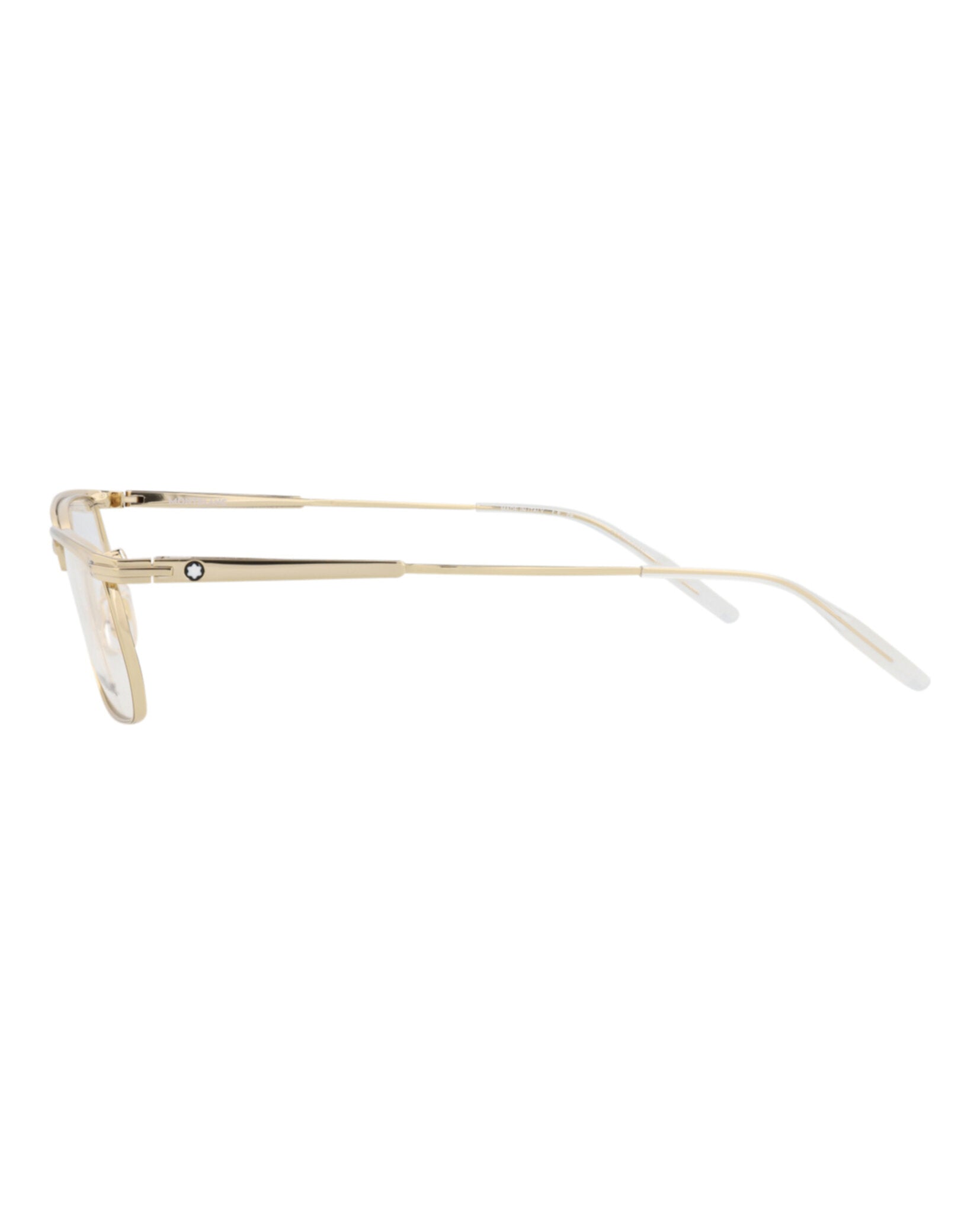 Montblanc Mens Square/Rectangle Gold Gold Transparent Fashion Designer Eyewear