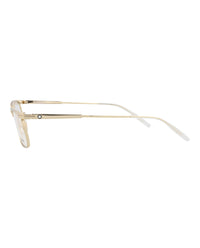 Montblanc Mens Square/Rectangle Gold Gold Transparent Fashion Designer Eyewear