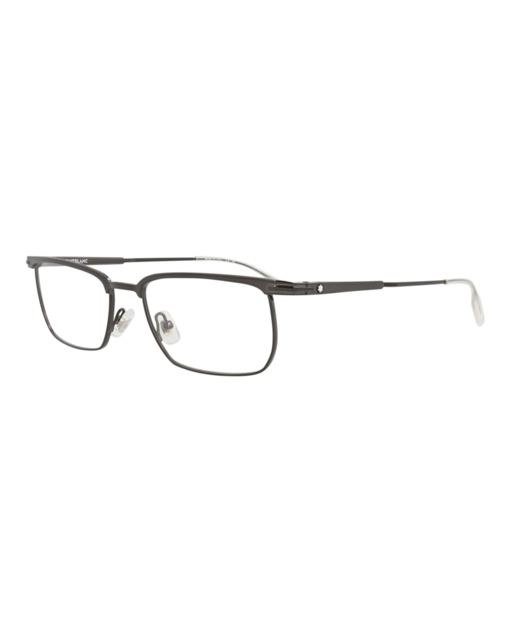 Montblanc Mens Square/Rectangle Ruthenium Ruthenium Transparent Fashion Designer Eyewear