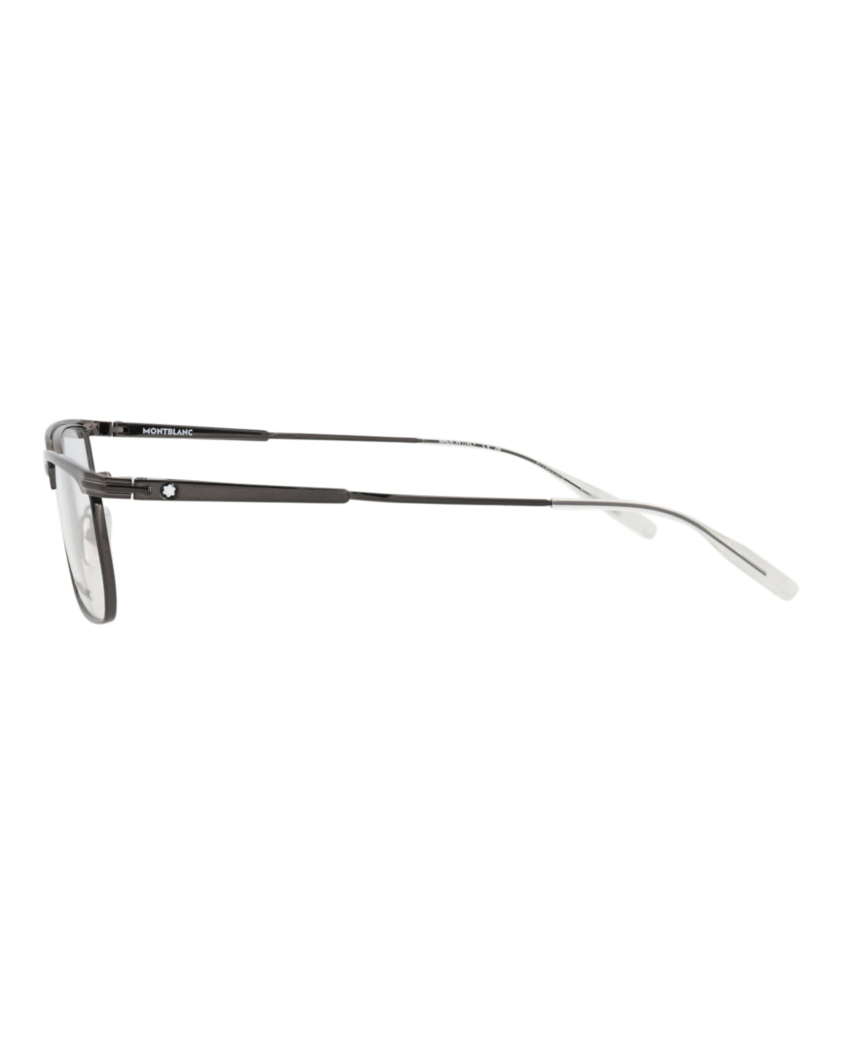 Montblanc Mens Square/Rectangle Ruthenium Ruthenium Transparent Fashion Designer Eyewear