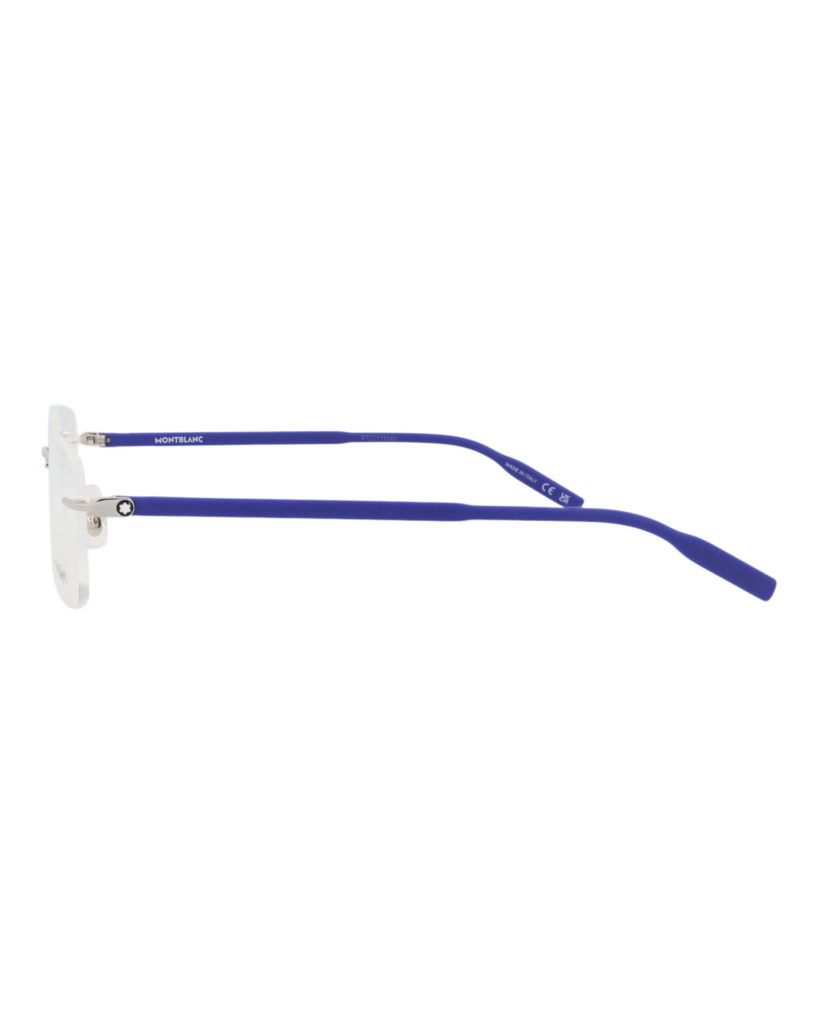 Montblanc Mens Square/Rectangle Silver Blue Transparent Fashion Designer Eyewear