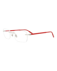 Montblanc Montblanc Mens Square/Rectangle Silver Red Transparent Fashion Designer Eyewear
