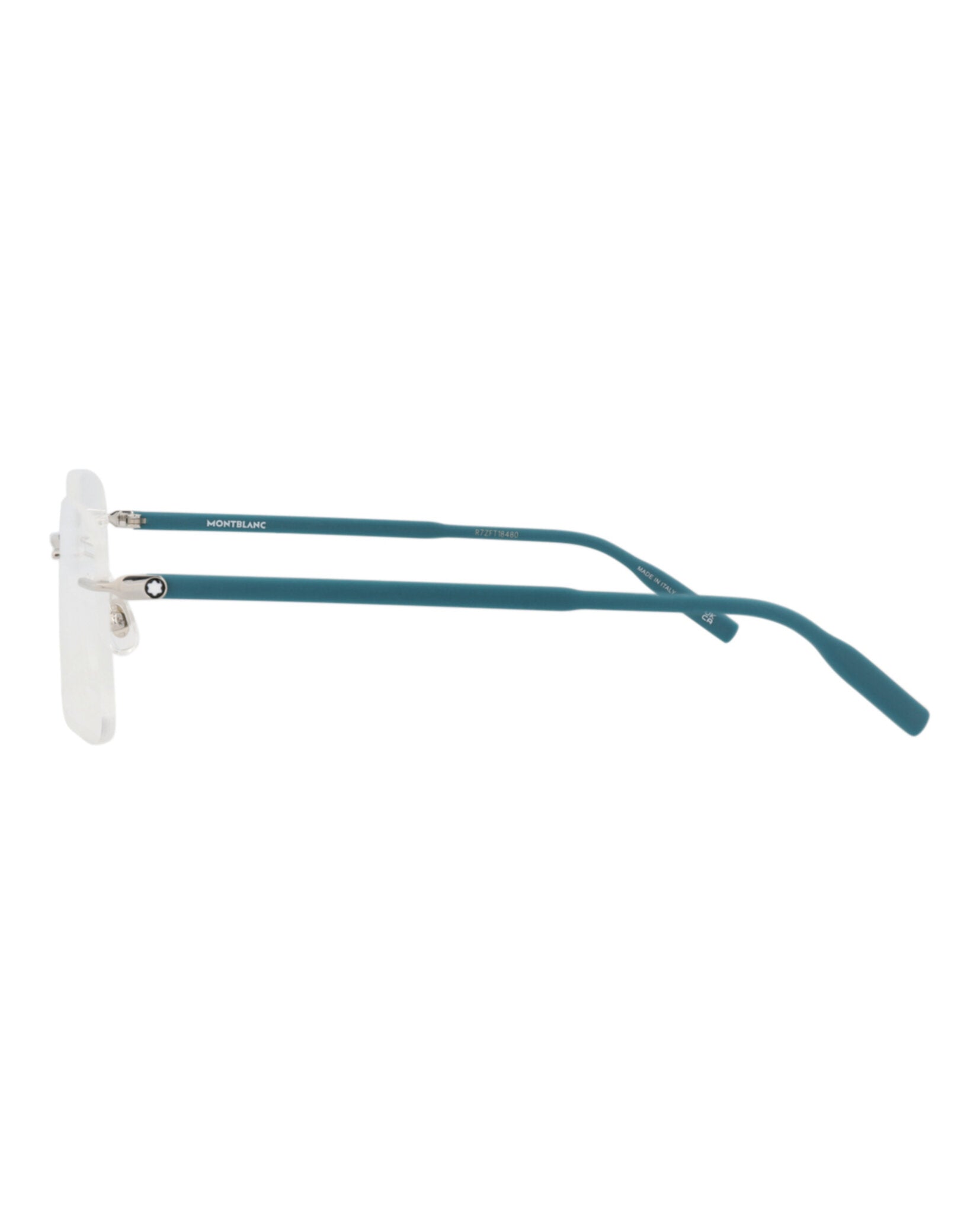 Montblanc Mens Square/Rectangle Silver Blue Transparent Fashion Designer Eyewear