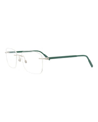 Montblanc Montblanc Mens Square/Rectangle Silver Green Transparent Fashion Designer Eyewear