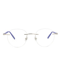 Montblanc Montblanc Mens Round/Oval Silver Blue Transparent Fashion Designer Eyewear