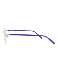 Montblanc Montblanc Mens Round/Oval Silver Blue Transparent Fashion Designer Eyewear