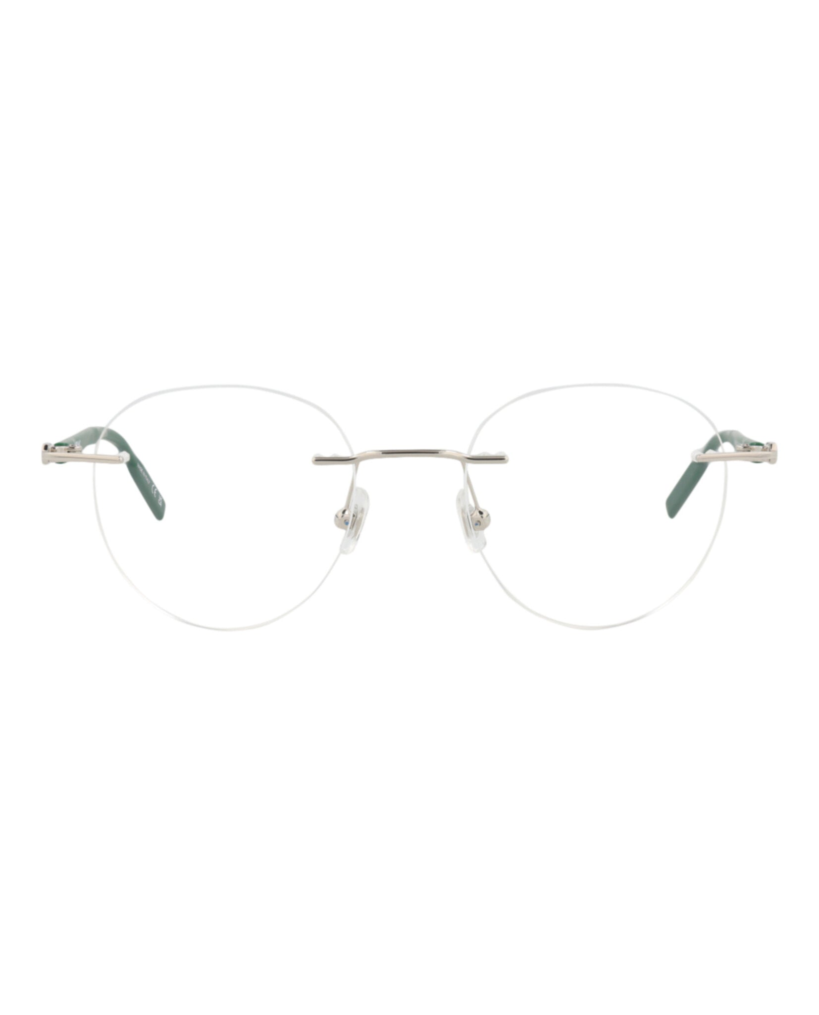 Montblanc Montblanc Mens Round/Oval Silver Green Transparent Fashion Designer Eyewear