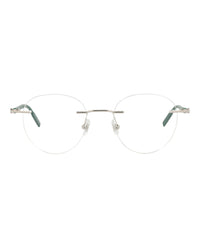 Montblanc Montblanc Mens Round/Oval Silver Green Transparent Fashion Designer Eyewear