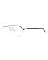 Montblanc Montblanc Mens Round/Oval Silver Green Transparent Fashion Designer Eyewear