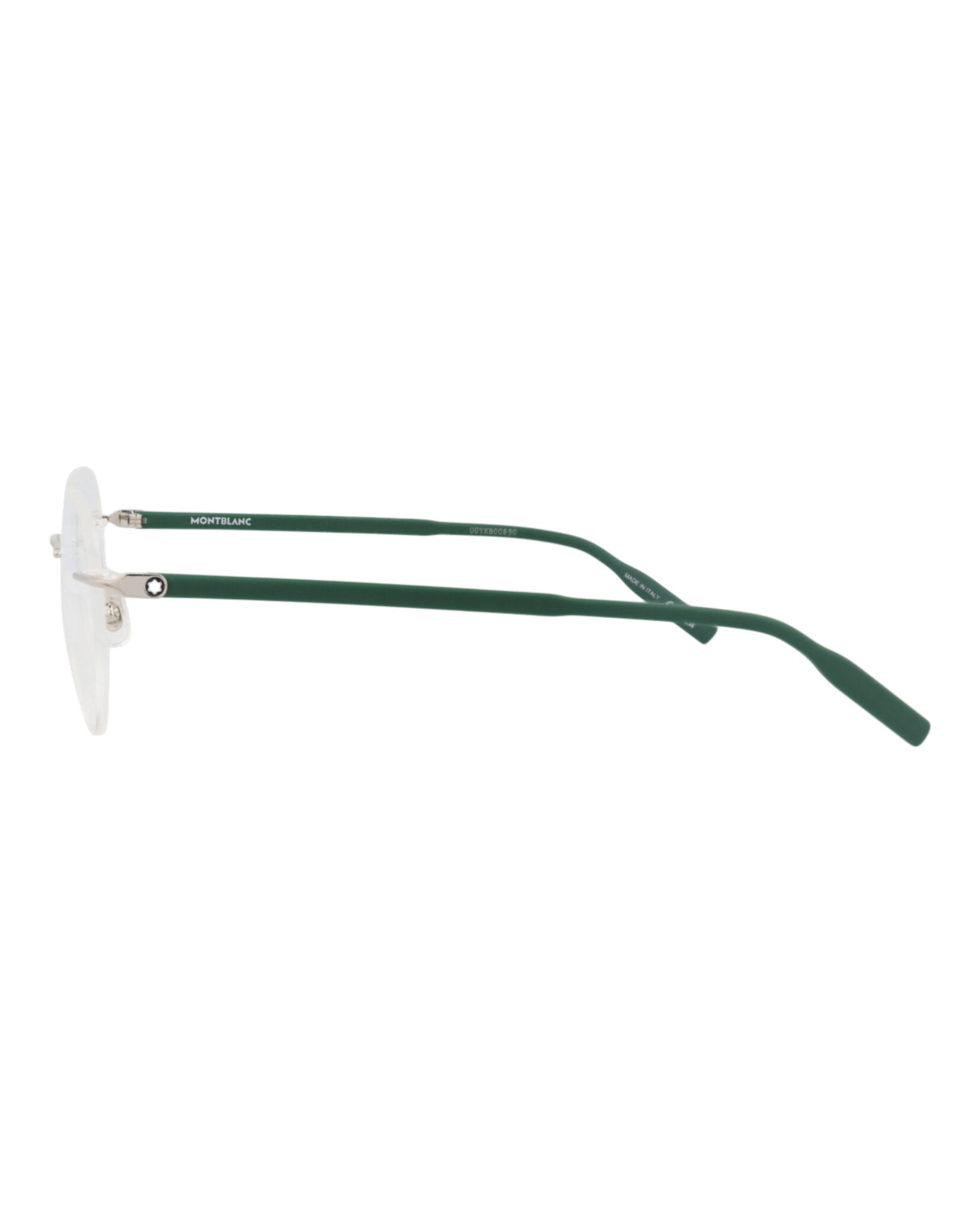 Montblanc Montblanc Mens Round/Oval Silver Green Transparent Fashion Designer Eyewear