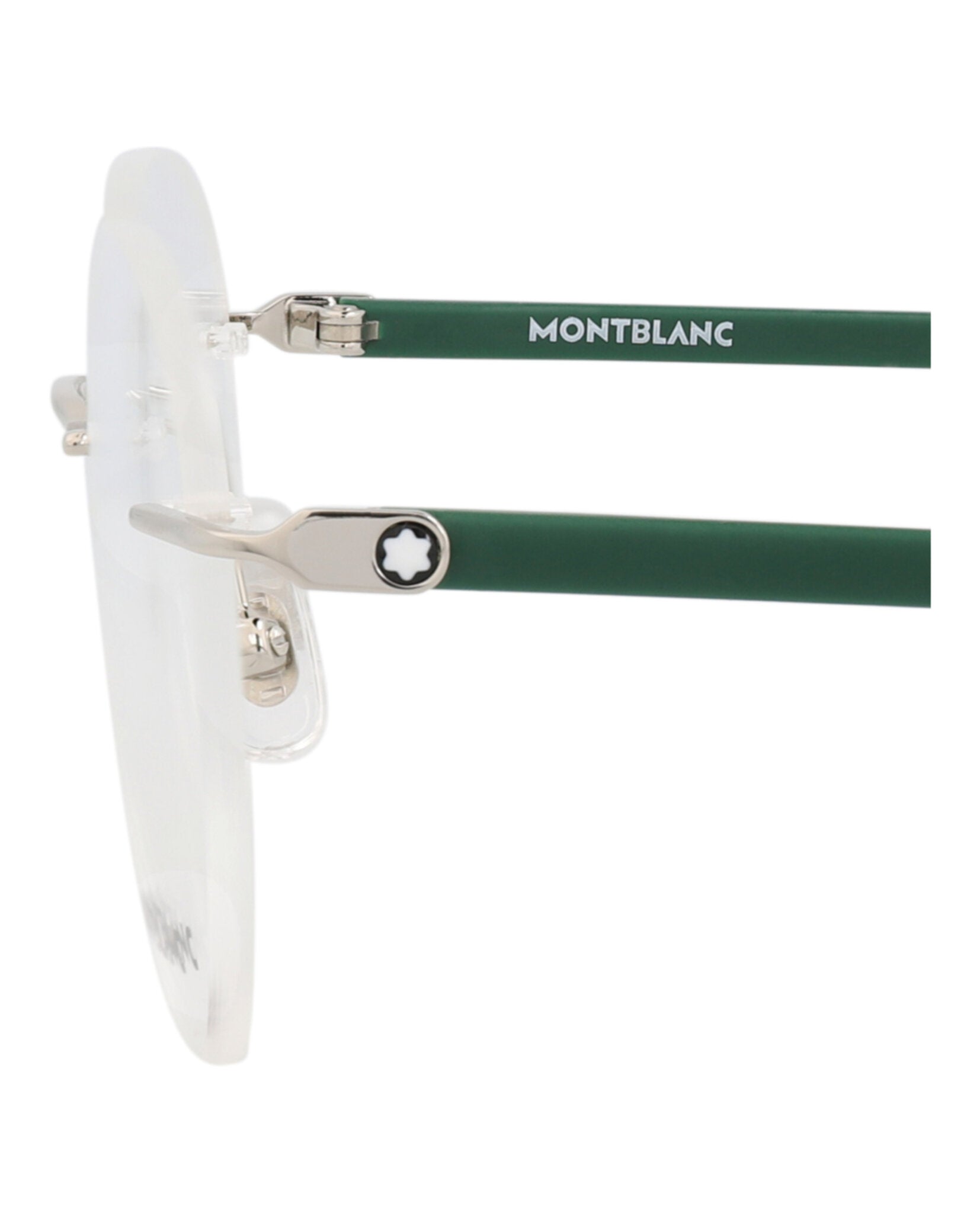Montblanc Montblanc Mens Round/Oval Silver Green Transparent Fashion Designer Eyewear