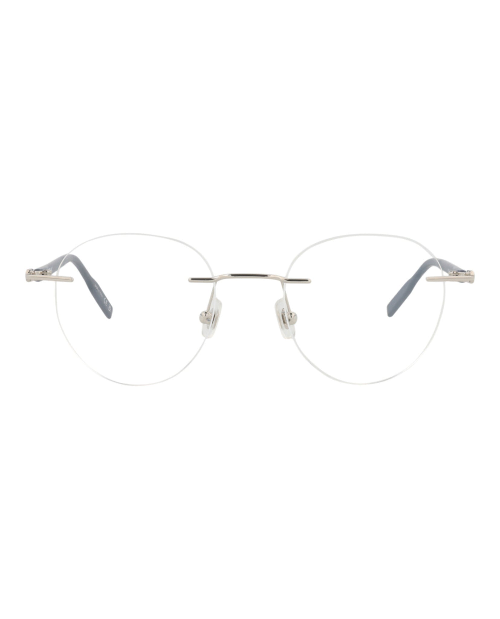 Montblanc Montblanc Mens Round/Oval Silver Grey Transparent Fashion Designer Eyewear