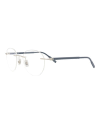 Montblanc Montblanc Mens Round/Oval Silver Grey Transparent Fashion Designer Eyewear