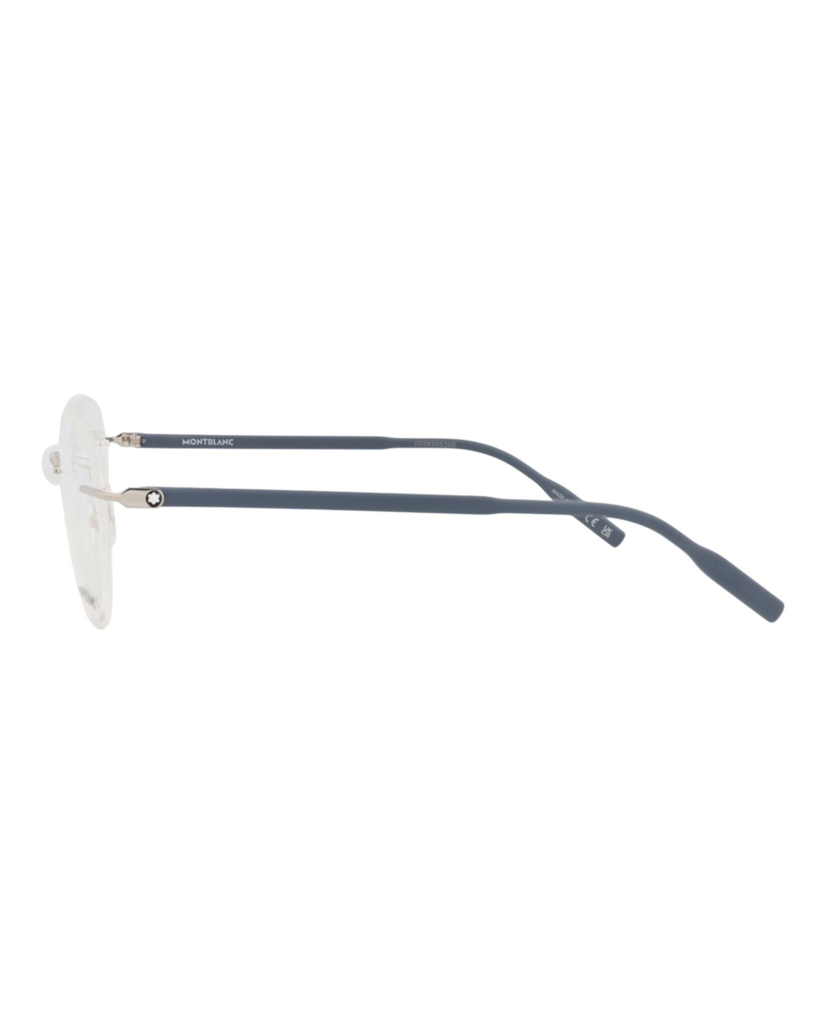 Montblanc Montblanc Mens Round/Oval Silver Grey Transparent Fashion Designer Eyewear