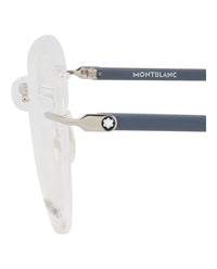 Montblanc Montblanc Mens Round/Oval Silver Grey Transparent Fashion Designer Eyewear