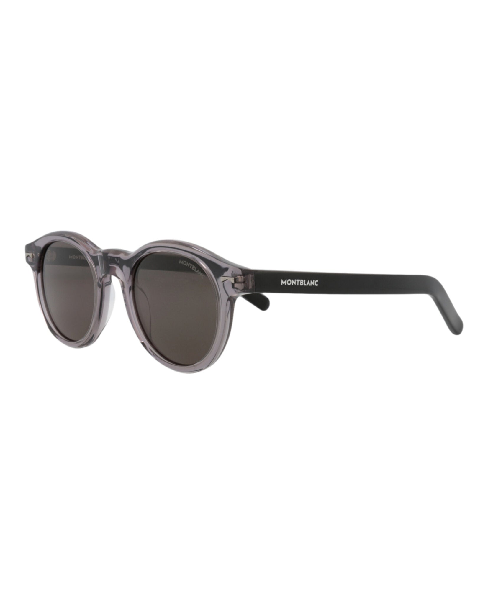 Montblanc Montblanc Mens Round/Oval Grey Black Grey Fashion Designer Eyewear
