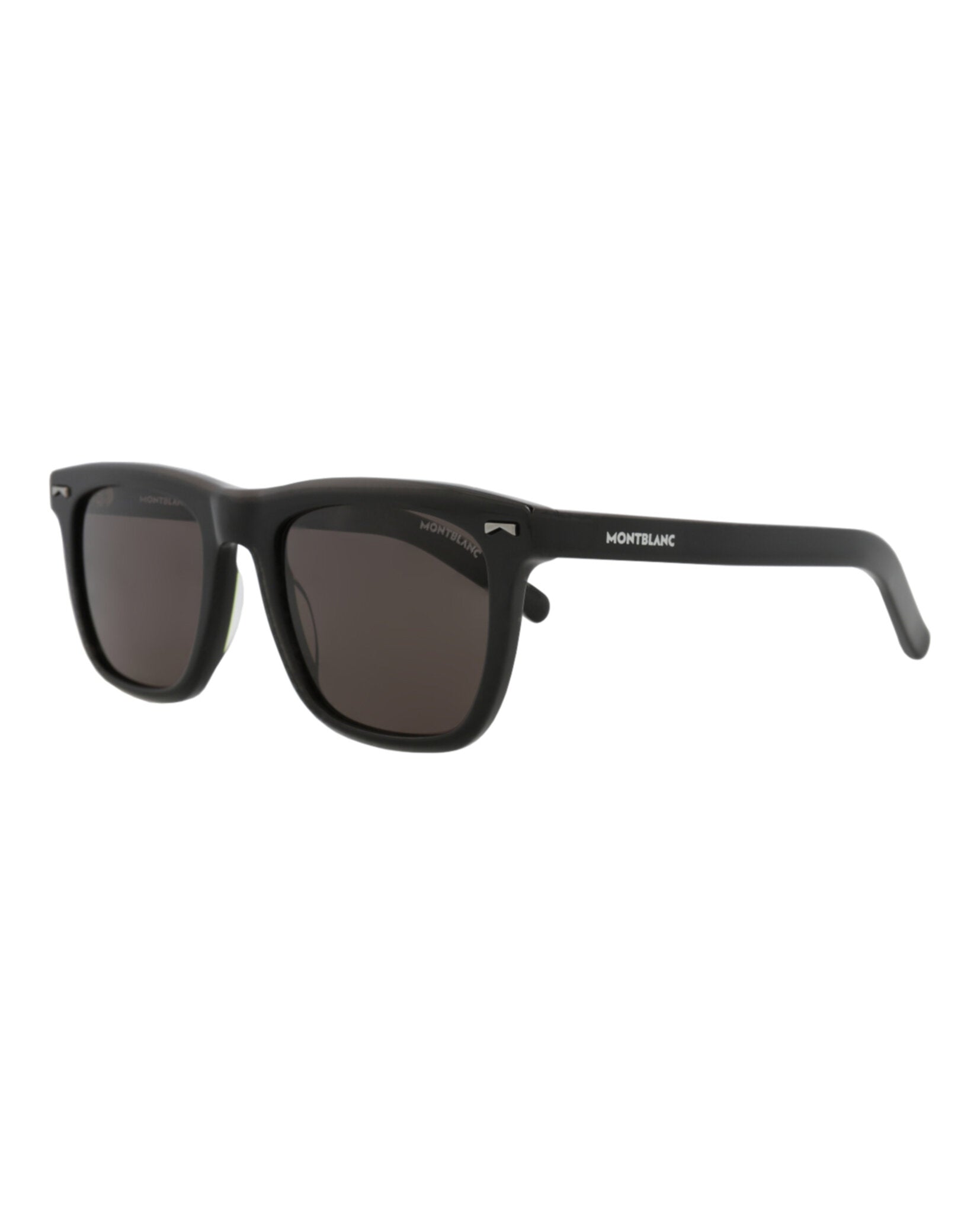 Montblanc Montblanc Mens Square/Rectangle Black Black Grey Fashion Designer Eyewear