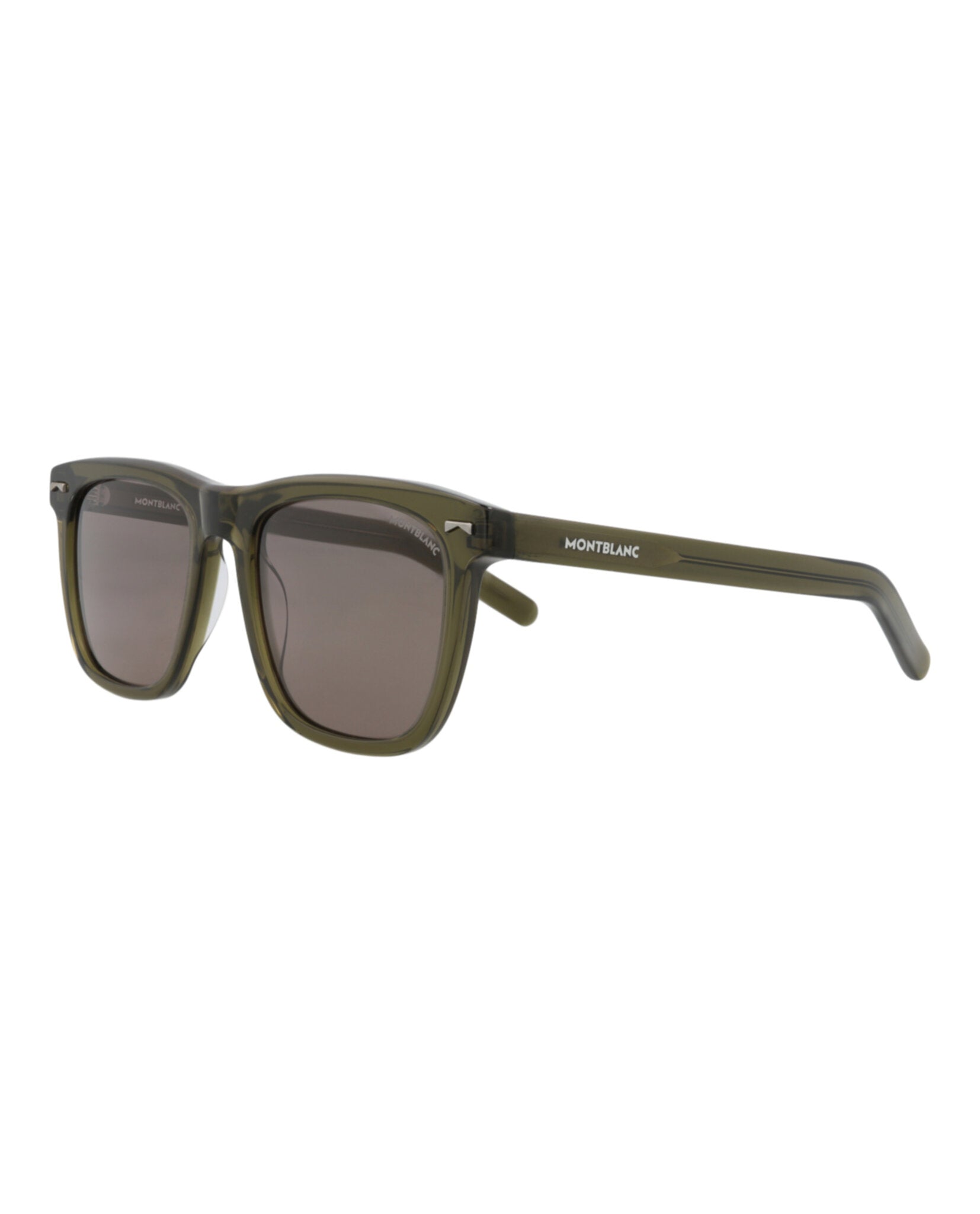 Montblanc Montblanc Mens Square/Rectangle Green Green Brown Fashion Designer Eyewear