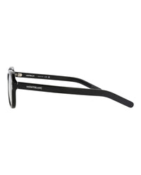 Montblanc Montblanc Mens Square/Rectangle Black Black Transparent Fashion Designer Eyewear