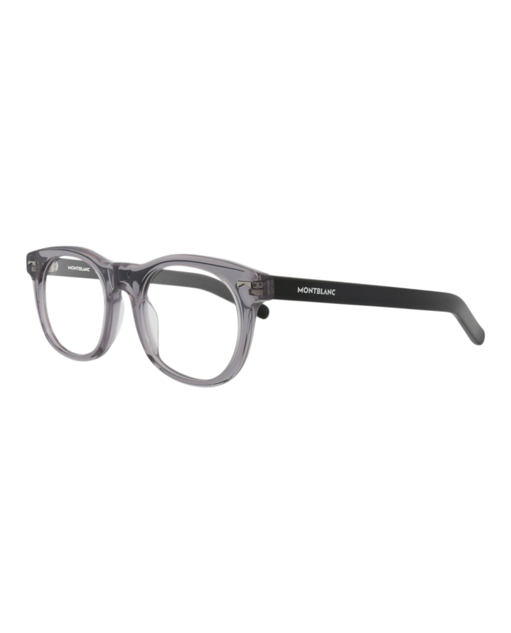 Montblanc Montblanc Mens Round/Oval Grey Black Transparent Fashion Designer Eyewear