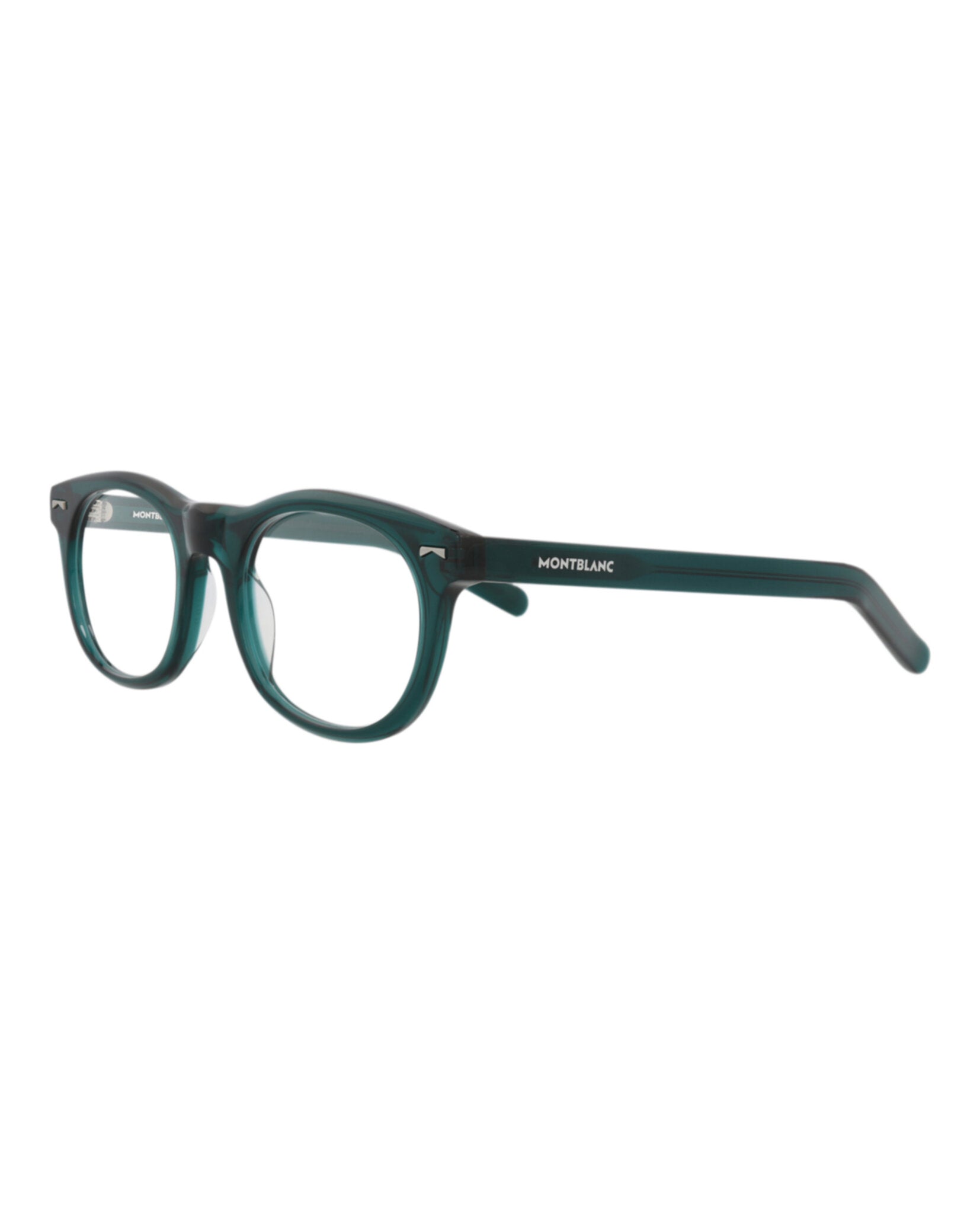 Montblanc Montblanc Mens Round/Oval Green Green Transparent Fashion Designer Eyewear