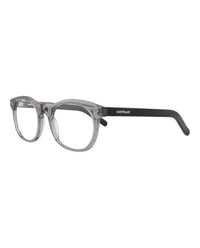 Montblanc Mens Square/Rectangle Grey Black Transparent Fashion Designer Eyewear