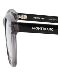 Montblanc Mens Square/Rectangle Grey Black Transparent Fashion Designer Eyewear