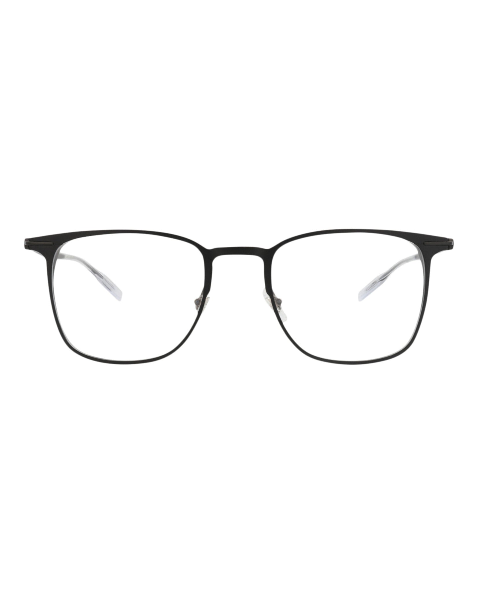 Montblanc Mens Square/Rectangle Black Black Transparent Fashion Designer Eyewear