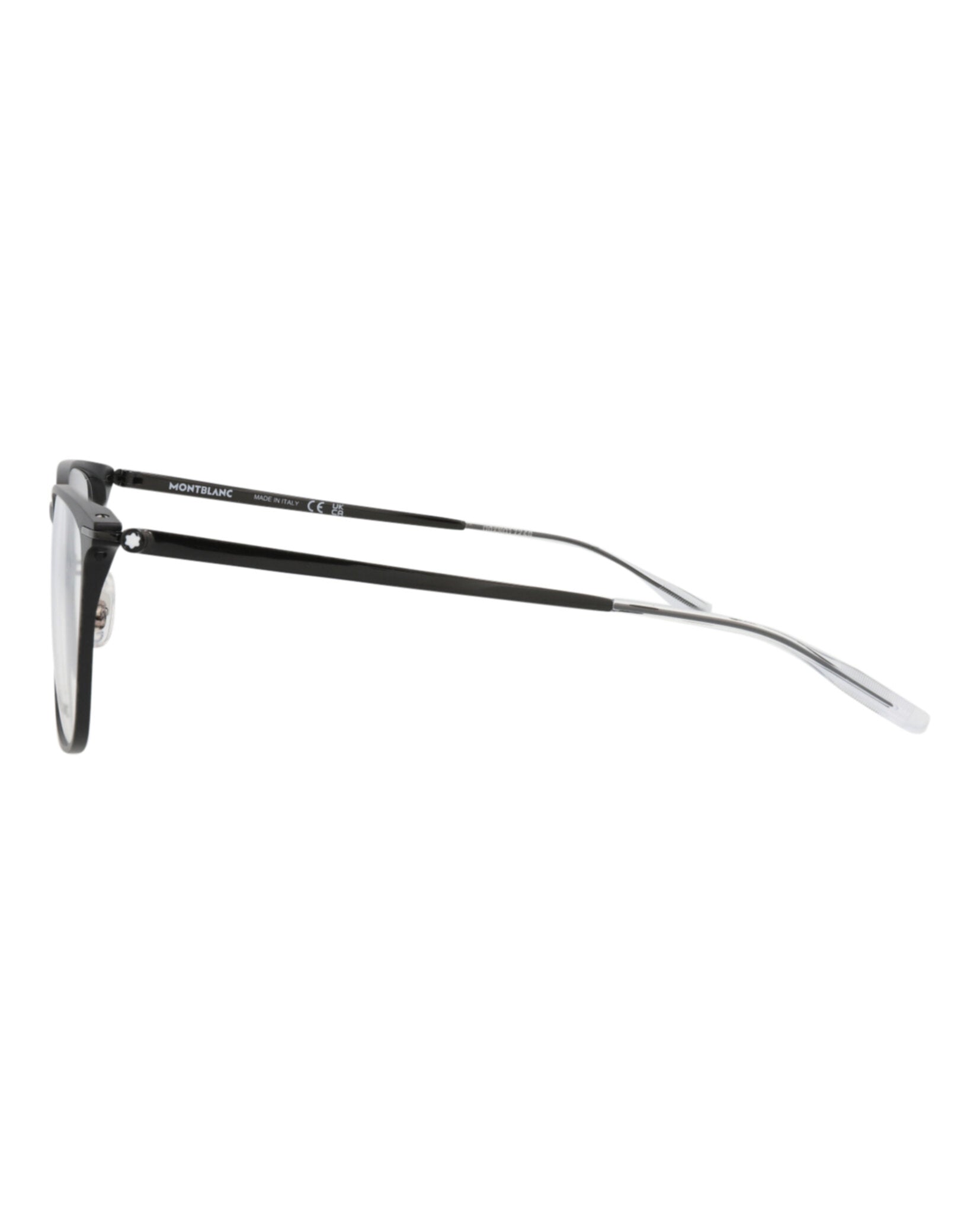 Montblanc Mens Square/Rectangle Black Black Transparent Fashion Designer Eyewear