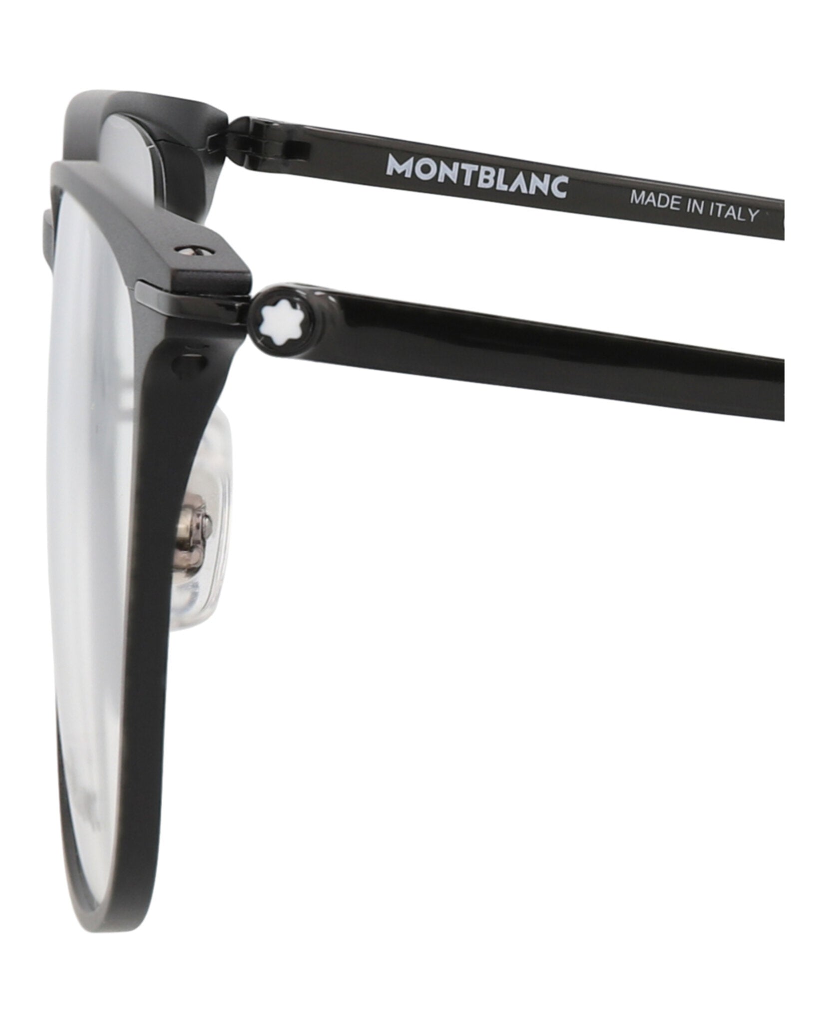 Montblanc Mens Square/Rectangle Black Black Transparent Fashion Designer Eyewear