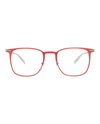 Montblanc Mens Square/Rectangle Red Silver Transparent Fashion Designer Eyewear