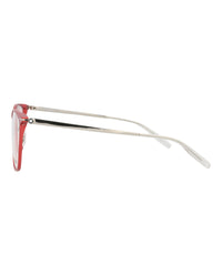 Montblanc Mens Square/Rectangle Red Silver Transparent Fashion Designer Eyewear