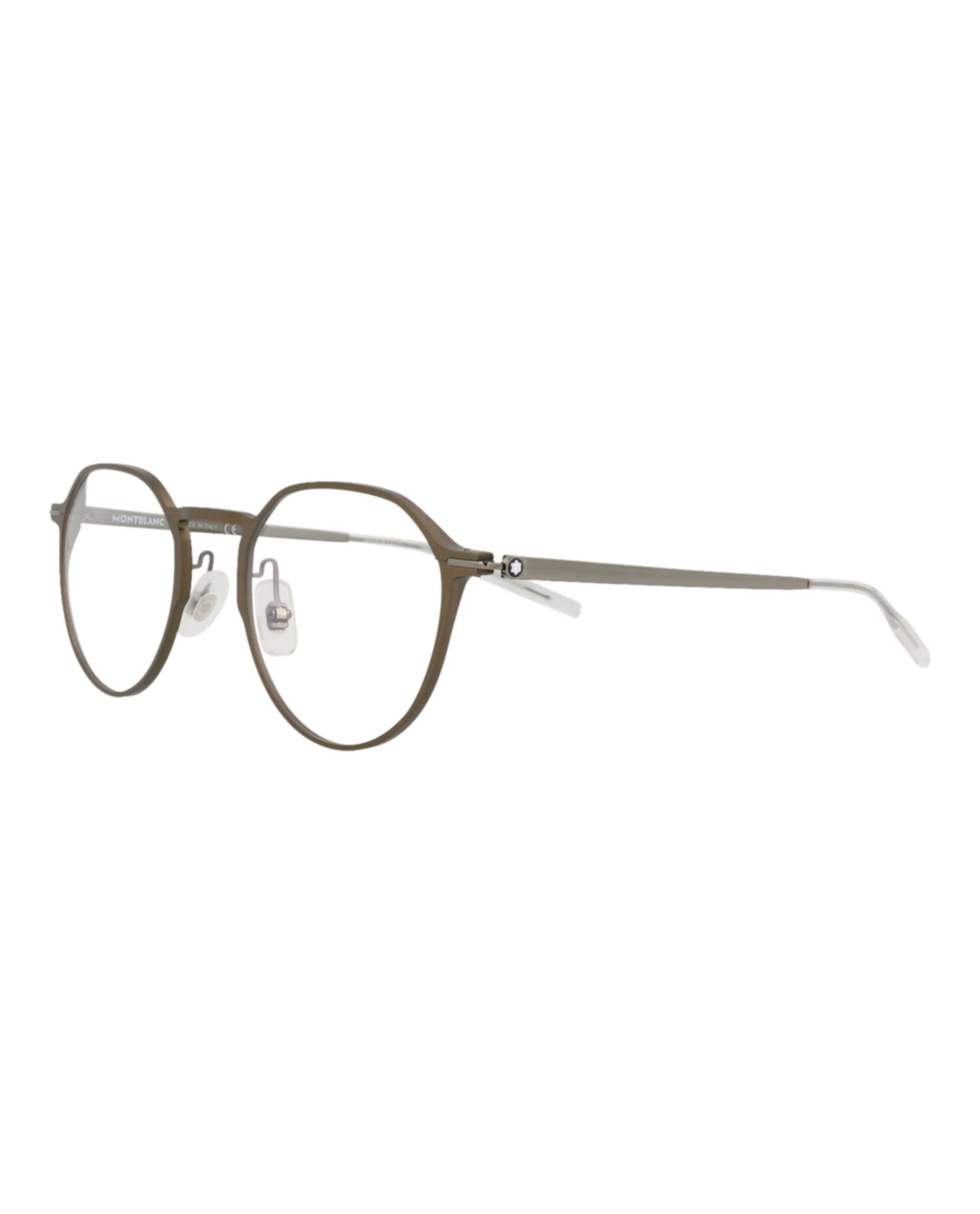 Montblanc Montblanc Mens Round/Oval Green Ruthenium Transparent Fashion Designer Eyewear