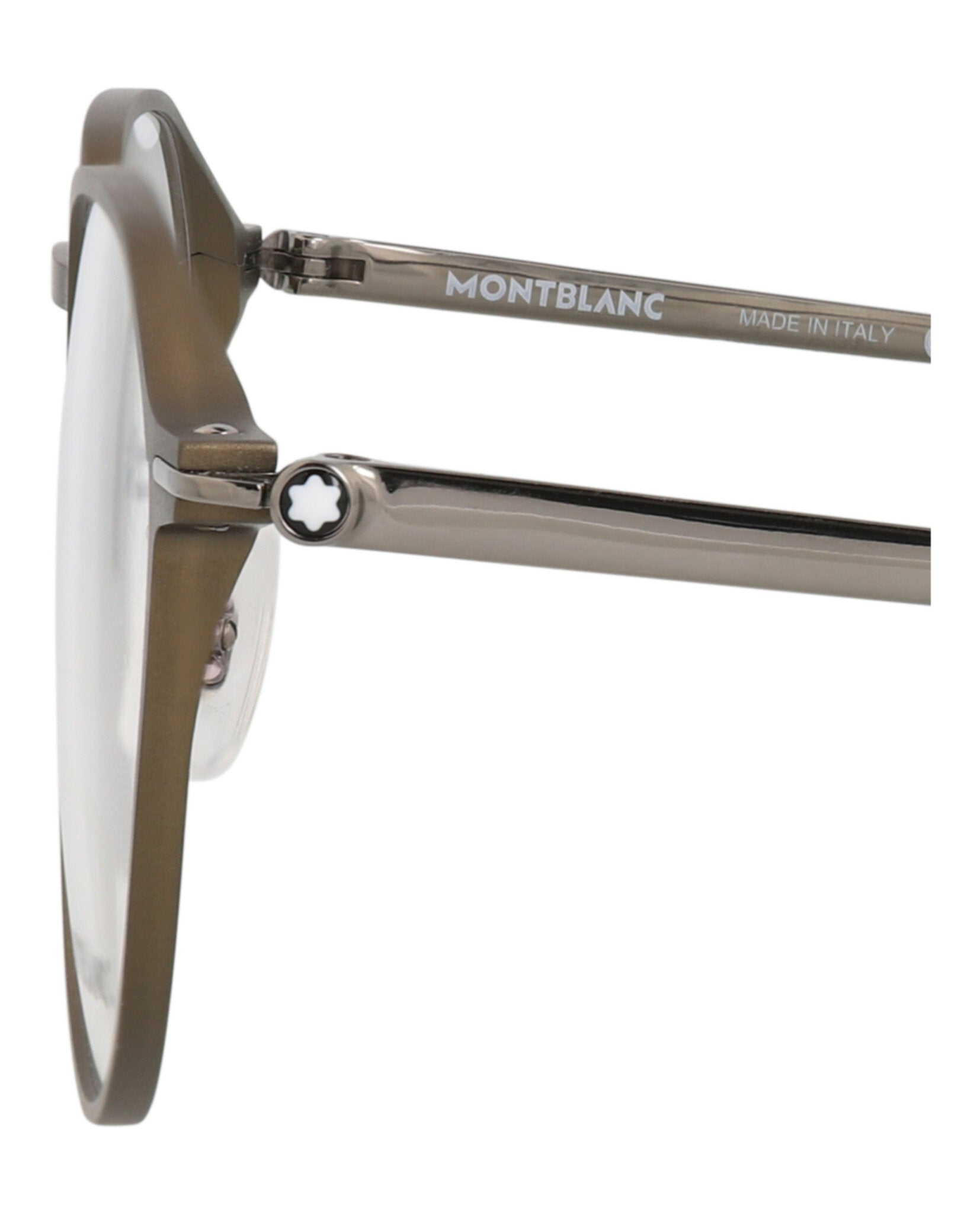 Montblanc Montblanc Mens Round/Oval Green Ruthenium Transparent Fashion Designer Eyewear