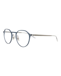 Montblanc Montblanc Mens Round/Oval Blue Ruthenium Transparent Fashion Designer Eyewear