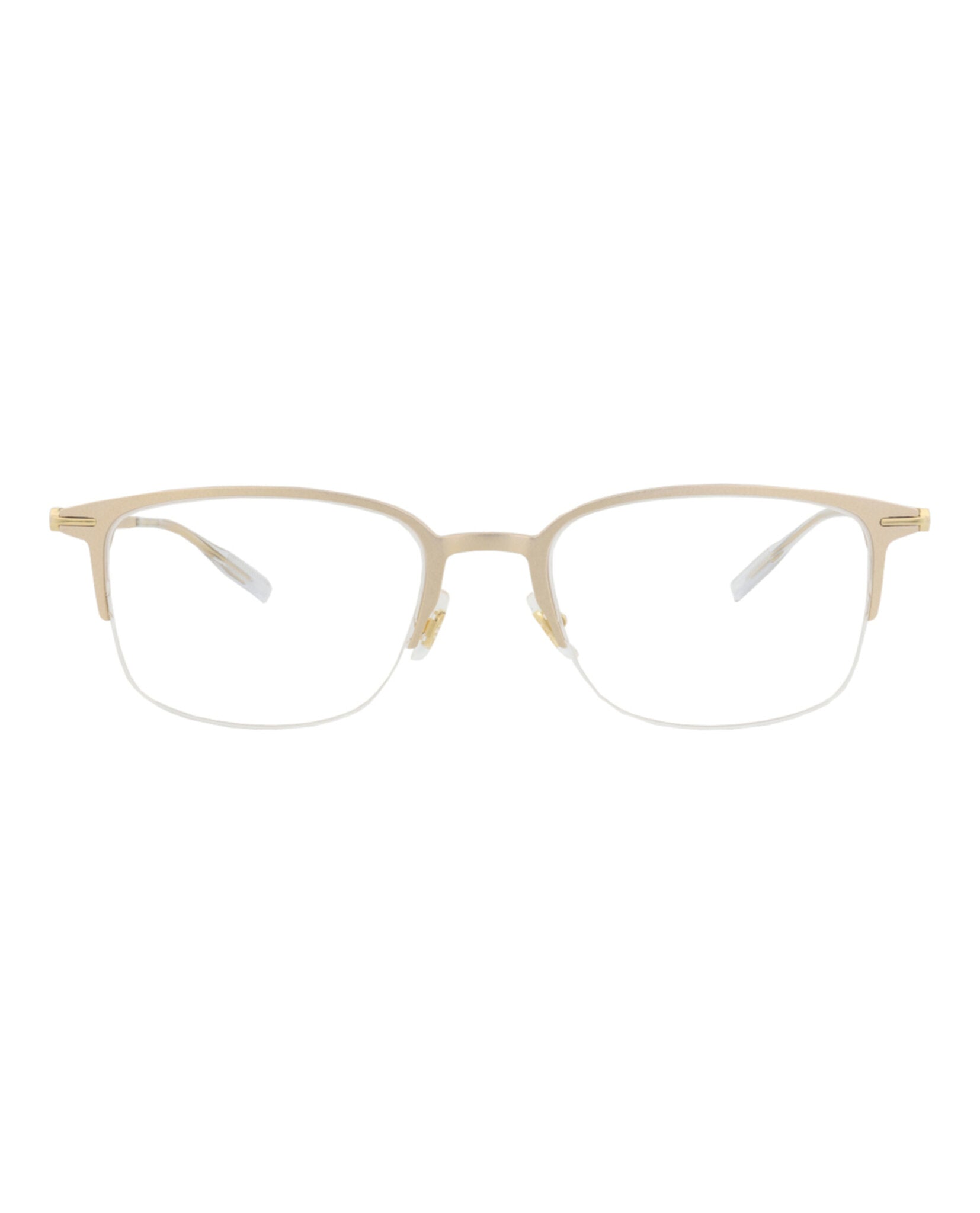 Montblanc Mens Square/Rectangle Gold Gold Transparent Fashion Designer Eyewear