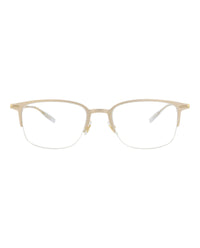 Montblanc Mens Square/Rectangle Gold Gold Transparent Fashion Designer Eyewear