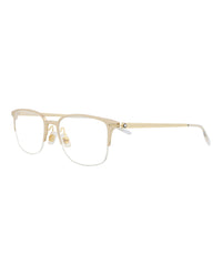 Montblanc Mens Square/Rectangle Gold Gold Transparent Fashion Designer Eyewear