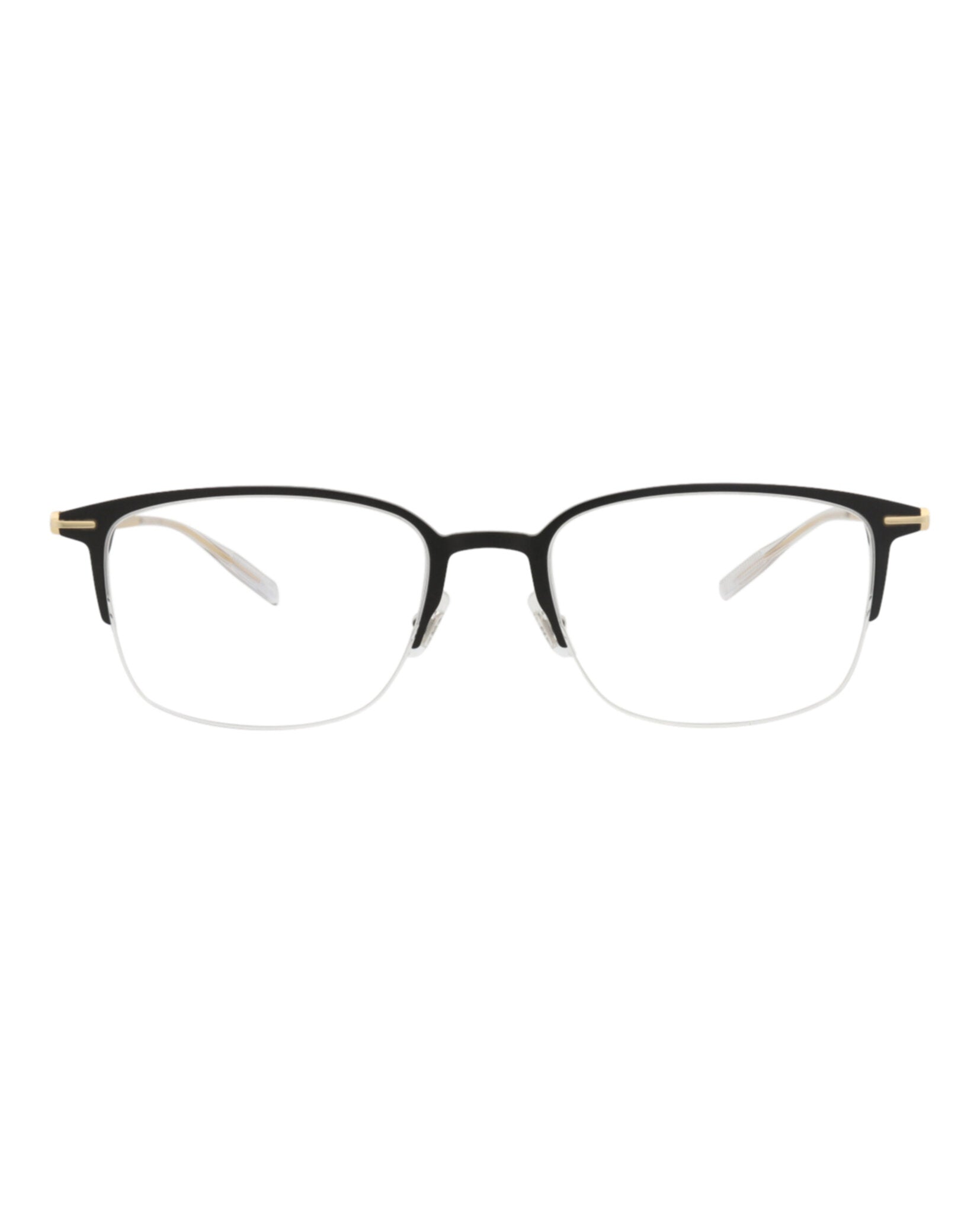 Montblanc Montblanc Mens Square/Rectangle Black Gold Transparent Fashion Designer Eyewear