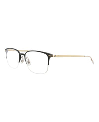 Montblanc Montblanc Mens Square/Rectangle Black Gold Transparent Fashion Designer Eyewear