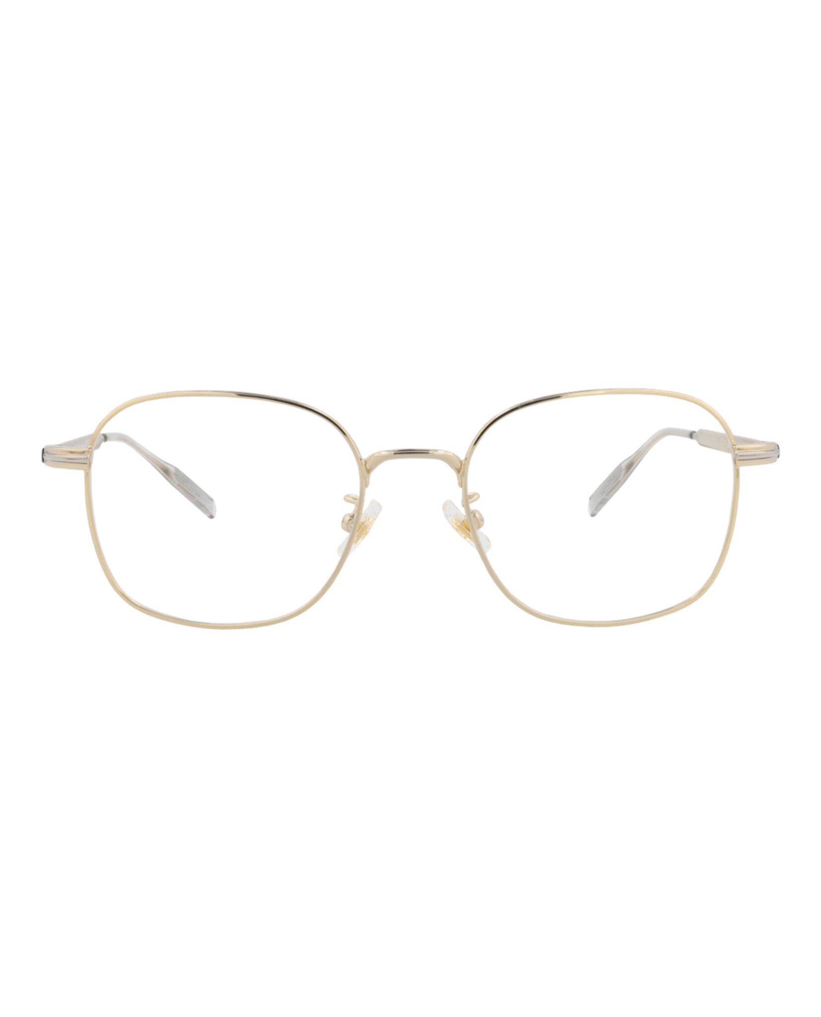 Montblanc Mens Square/Rectangle Gold Gold Transparent Fashion Designer Eyewear
