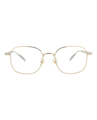 Montblanc Mens Square/Rectangle Gold Gold Transparent Fashion Designer Eyewear