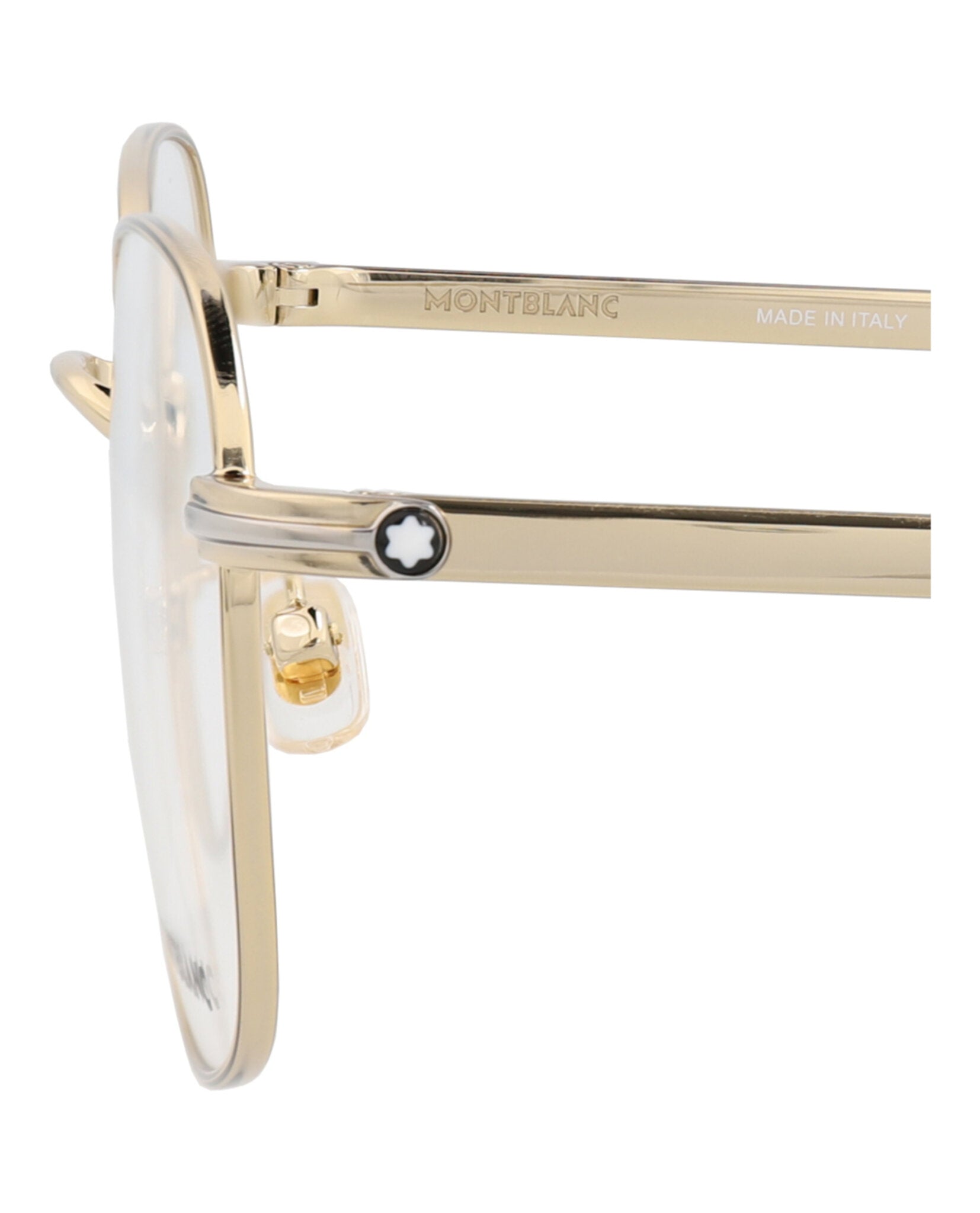 Montblanc Mens Square/Rectangle Gold Gold Transparent Fashion Designer Eyewear