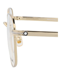 Montblanc Mens Square/Rectangle Gold Gold Transparent Fashion Designer Eyewear