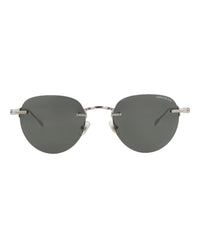 Montblanc Montblanc Mens Round/Oval Silver Silver Grey Fashion Designer Eyewear
