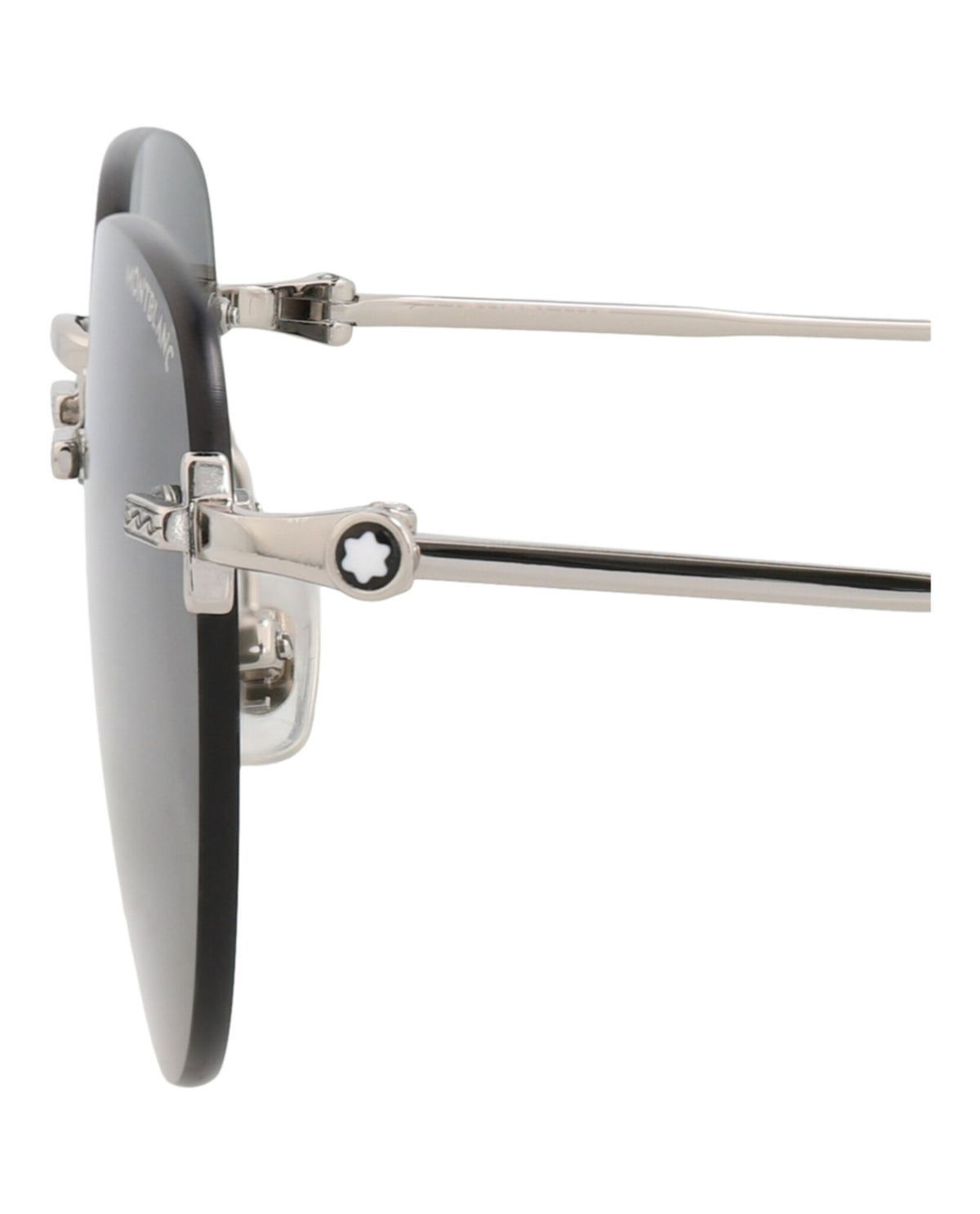 Montblanc Montblanc Mens Round/Oval Silver Silver Grey Fashion Designer Eyewear