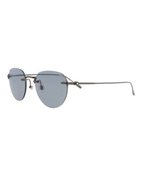Montblanc Montblanc Mens Round/Oval Ruthenium Ruthenium Grey Fashion Designer Eyewear
