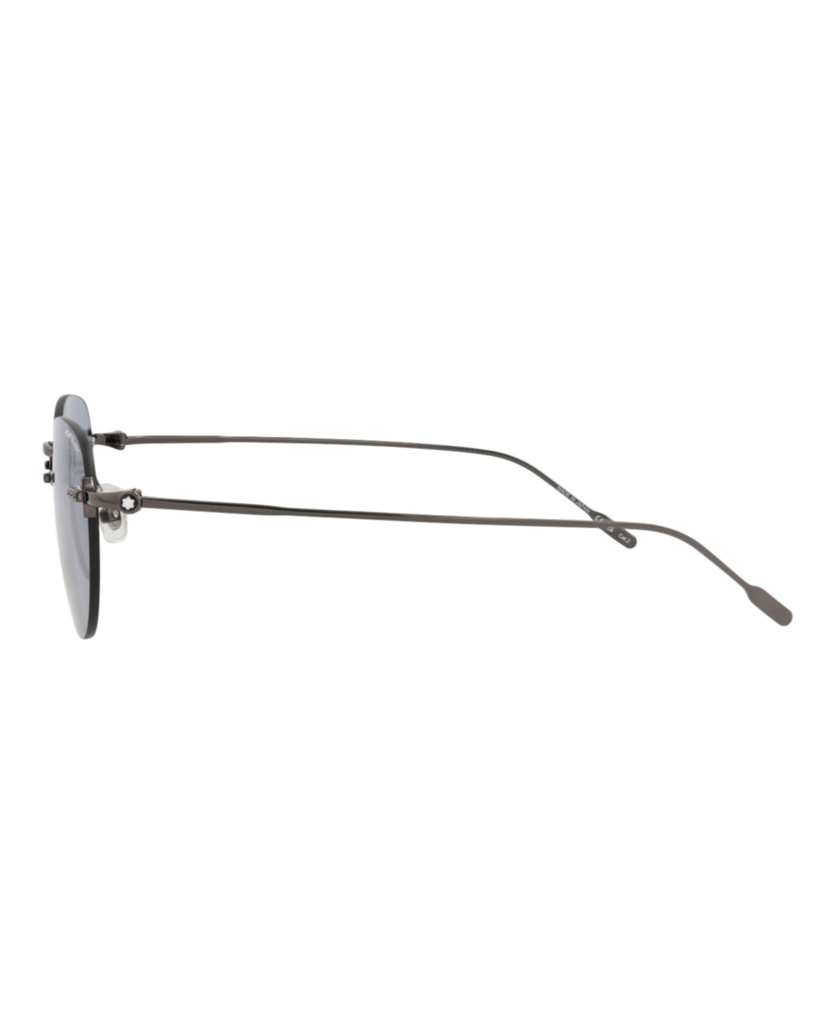 Montblanc Montblanc Mens Round/Oval Ruthenium Ruthenium Grey Fashion Designer Eyewear