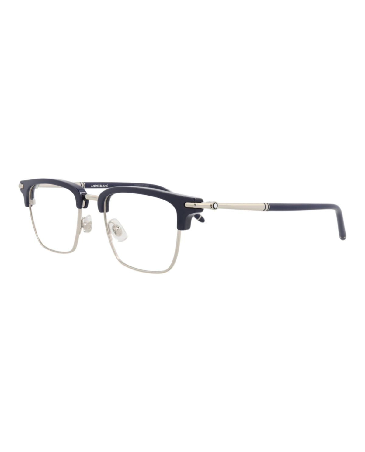 Montblanc Mens Square/Rectangle Blue Blue Transparent Fashion Designer Eyewear