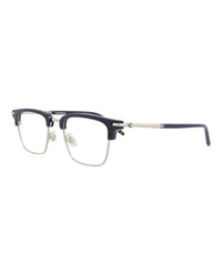 Montblanc Mens Square/Rectangle Blue Blue Transparent Fashion Designer Eyewear